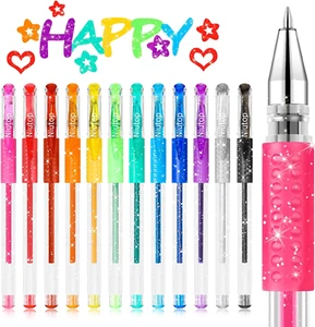 12-Color Scented Glitter Gel Pens, Coloring Markers Colored Pen Set, Cute Pens - Picture 1 of 12