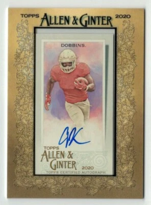 2020 Allen and Ginter JK DOBBINS Framed Mini AUTO AUTOGRAPH OSU Ravens J.K. - Image 1 of 2