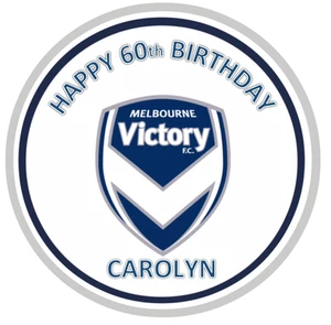 Melbourne Victory A League Personalised Edible Icing Cake Topper Images - Picture 1 of 1
