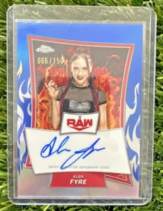 2025 Topps WWE Chrome ALBA FYRE Blue Refractor On Card Auto /150 - Bild 1 von 2