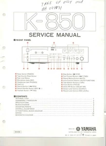 Service Manual-Anleitung für Yamaha K-850  - Bild 1 von 1