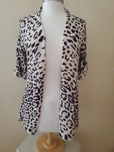 Chico's Size Small Cheetah Print Cardigan Roll Tab Sleeve - Picture 1 of 7