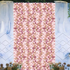 6 PCS Artificial Rose Flower Wall Panels Wedding Backdrop Party Decor 60 x40cm - Picture 1 of 11