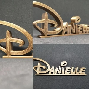 Disney Name Plate Stand, Cake Topper, Office, Desk Teacher Gift Plaque - Picture 1 of 5