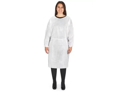 Vestido Desechable Blanco Polipropileno - Abrigo de Laboratorio - 100 Piezas - PEQUEÑO Foto 1 de 4