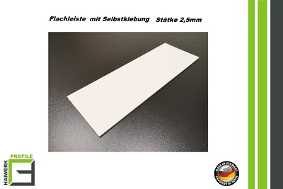 Kunststoffleiste selbstklebend 20-120mm Abdeckleiste Flachleiste Fensterleisten  - Bild 1 von 2