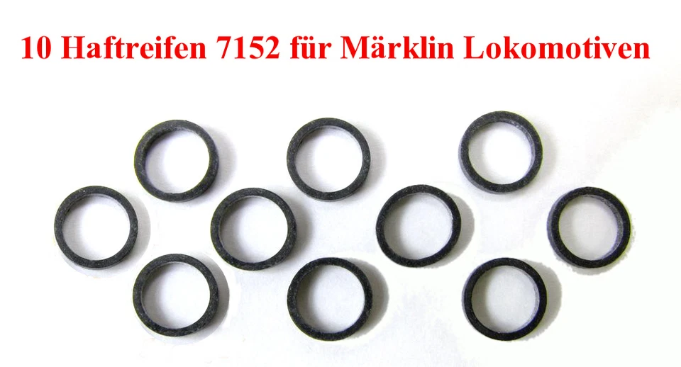 Haftreifen Gr. 7152 für Märklin Lokomotiven H0 1:87 (10 St/Pack) NEU / Fabrikneu - Bild 1 von 1