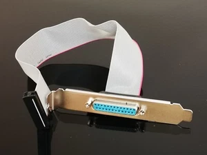 1x LPT1 parallel port printer I/O adapter DB25 to IDC 26Pin header slot plate - Picture 1 of 6