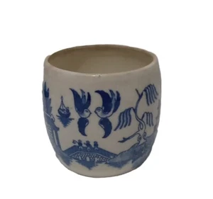 Vintage Chinese Restaurant Ware Blue Willow Handleless Cup, Custard Or Egg... - Picture 1 of 5