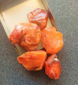 Natural Raw Carnelian Crystal Stone Rough Gemstone Chunks Jewelry Making 5 Pcs - Picture 1 of 4