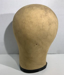Vintage MILLINERY Schaufensterpuppe Kopf PERÜCKE/HUT Block FORM Hut DISPLAY Stoff Canvas - Bild 1 von 7