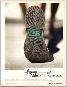 2007 Breast Cancer Being Stomped Into Oblivion Susan G Kormen Race Print Ad - Foto 1 di 2