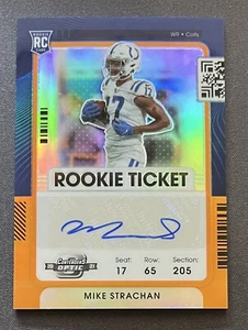2021 Contenders Optic Ticket Orange Prizm /50 Mike Strachan #193 Rookie Auto RC - Picture 1 of 2