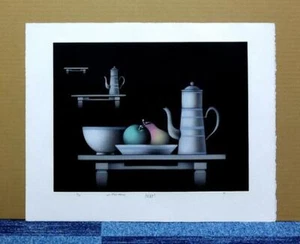 MARIO AVATI"LES TROiS TABLES"ORIGINAL MEZZOTINT SIGNED FRENCH ARTIST #6 - Bild 1 von 4