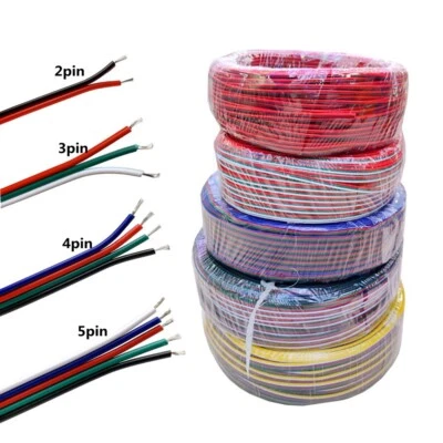 2 3 4 5 Pin Extension Cable Connector Wire Cord For Single RGB RGBW LED Strip - Image 1 of 4