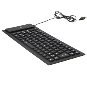 Waterproof Silicone Keyboard Foldable Flexible USB Dustproof DirtProof Full Size - Picture 1 of 17