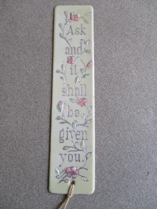 Celluloid Bookmark RELIGIOUS Scripture Ask & It Shall Be Given You - Picture 1 of 2