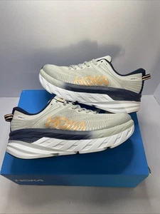 HOKA ONE Bondi 7 Running Sneakers LUNAR ROCK/BLACK IRIS Sz 7 New Read Desc 8.5W - Afbeelding 1 van 8