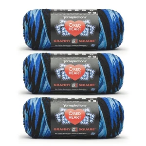 Red Heart All in One Granny Square Blue Beacon 3 Pack of 250g Yarn - Picture 1 of 6