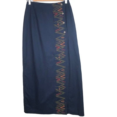 Vintage Skirt Cambridge Dry Goods Linen Hong Kong Embroidered Size 12 - Image 1 of 4