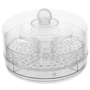  Obstplatte Tablett: drehbare Servierplatte mit Deckel und Trennwänden - Lebensmittel - Bild 1 von 12