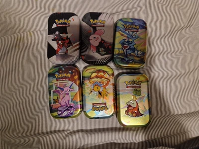 6 x Pokemon Mini Tins Prismatic Evolutions Paldea Friends Unova w Seal (No Pack) - Image 1 of 4