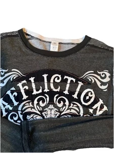 Affliction Mens Reversible Thermal Long Sleeve Shirt Size Large L  USA - Picture 1 of 8