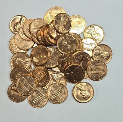 1960 D Lincoln Small Date Memorial Penny Roll Red BU Cent Uncirculated Coin A314 - Image 1 of 4