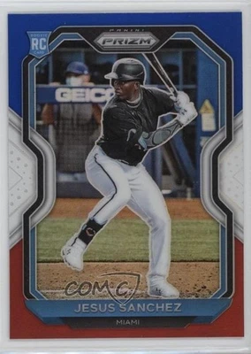 2021 Panini Prizm Tier II Red White & Blue Prizm Jesus Sanchez #148 Rookie RC - Image 1 of 2