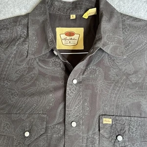 Camisa Occidental Larry Mahan Gris Oscuro Paisley Perla A Presión Para Hombres XL Vaquero Rodeo Usada en Excelente Condición - Imagen 1 de 8