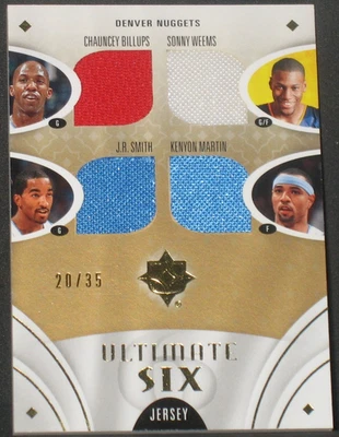 Carmelo Anthony Nene Billups Weems Martin 2008-09 Ultimate Six Jersey (20/35) - Image 1 of 2