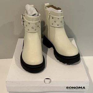 Sonoma Zoellaa Bone Stivaletti Scarpe, Zip Memory Foam, Ragazze’ 12 Nuovi con scatola - Foto 1 di 18