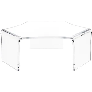 Plymor Clear Acrylic Tri-Leg (6 Sided) Display Riser, 4" H x 11" W x 9.125" D - Picture 1 of 3