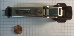 MEPLA VINTAGE HINGE #???, OVERLAY, FREE-SWINGING, 130 DEGREES, BROWN PLASTIC CUP - Picture 1 of 3