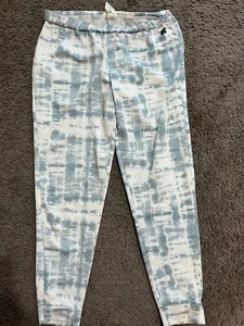 Lucky brand Pink Blue floral drawstring sleepwear pants Medium women's Tie Dye - Picture 1 of 6