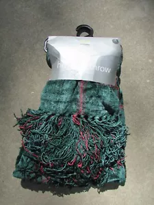 Martha Stewart 2003 Fringed Green Red Plaid Chenille Holiday Throw Blanket NEW - Picture 1 of 5