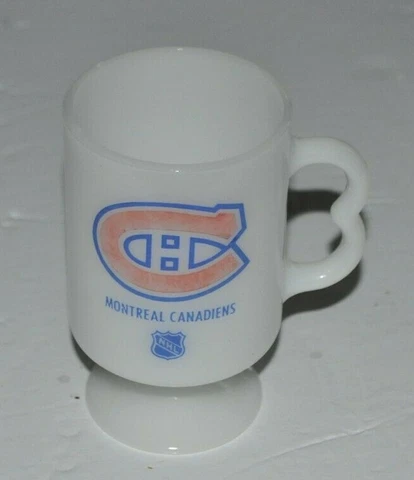 vintage MONTREAL CANADIENS White Glass MUG NHL Hockey Cover