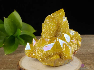 AURA QUARTZ Sunshine Yellow Large - Rainbow Crystal Metaphysical Decor R0620 - Image 1 of 4