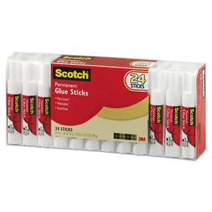Scotch MMM600824S Permanent Glue Stick, Washable, Strong Hold,  1-pck/24 sticks - Picture 1 of 9