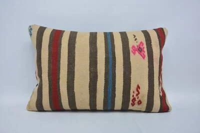 Pillow, Pillow for Couch, 16"x24" Beige Pillow, Turkish Kilim Pillow - Image 1 of 4