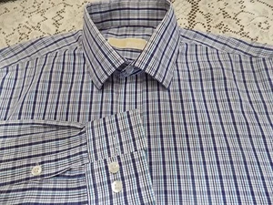 MICHAEL KORS REGULAR FIT SHIRT TINY CHECKS SIZE 15/32-33 - Picture 1 of 5