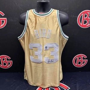 Larry Bird Signed Mitchell & Ness NBA 75 Gold Jersey Back Sig Auto Steiner CX - Picture 1 of 3