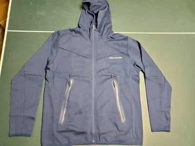 Sudadera con capucha con cremallera completa azul marino Pink Dolphin Script Activewear para hombre Foto 1 de 4