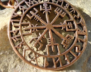 Wikinger Kompass Vegvisir Schutzamulett Wegweiser Viking Germanen Sachsen Odin - Bild 1 von 11