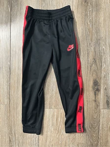 Nike Boys Athletic Pants - Size 5 - Black with Red Stripes - EUC - Picture 1 of 3