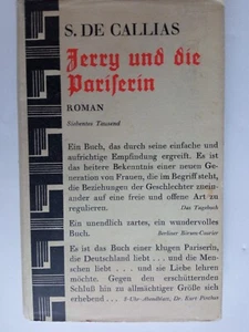 R13/0259 JERRY UND DIE PARISERIN  Roman von Suzanne de Callias 1927 - Imagen 1 de 4
