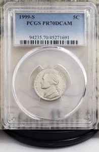1999-S Jefferson Proof Nickel - PCGS PR70DCAM - Top Grade Coin! 1691 - Picture 1 of 4