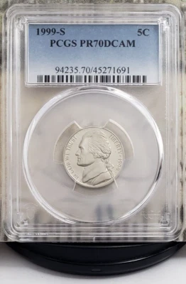 1999-S Jefferson Proof Nickel - PCGS PR70DCAM - Top Grade Coin! 1691 - Image 1 of 4
