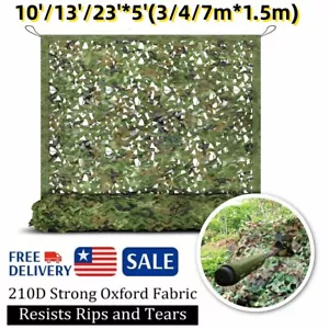 3 Sizes Camo Netting Woodland Military Camouflage Mesh Net for Camping Hunting - Picture 1 of 13