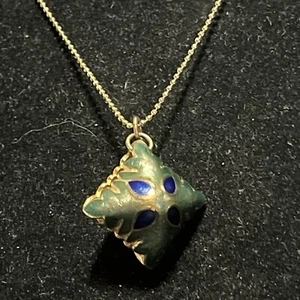 "Collar colgante hinchado 3D cloisonné esmaltado de colección tono dorado 18""" - Imagen 1 de 6